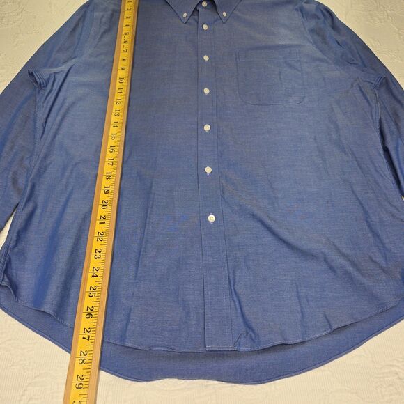 Nordstrom Blue Traditional Fit Collared Shirt Mens Shop 16 33 Non Iron - Picture 8 of 8